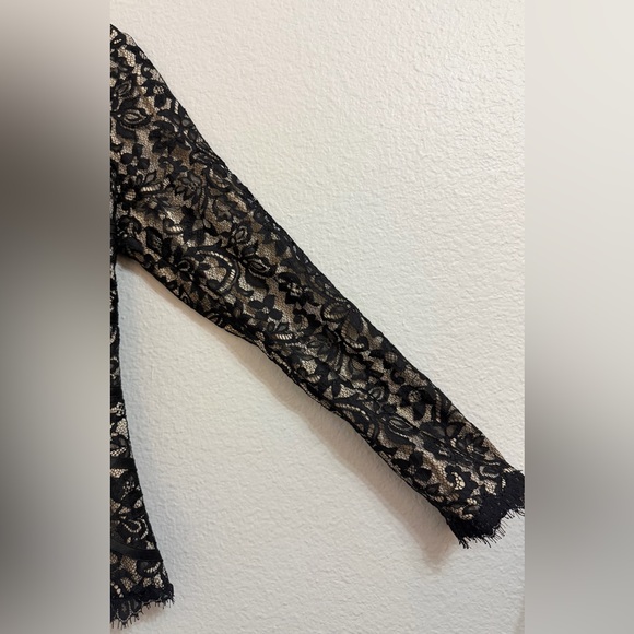 Tadashi Collection Black Lace Long Sleeve Top - Picture 3 of 8